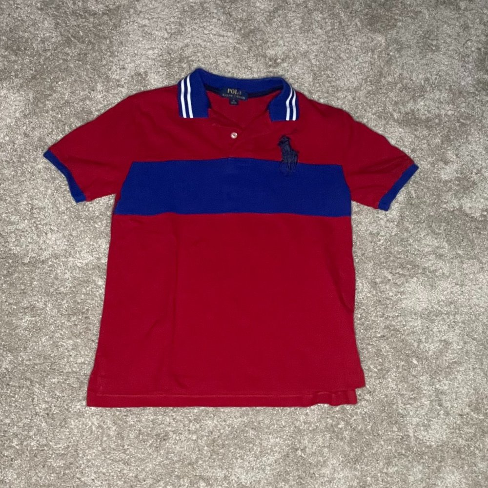 Red and Blue POLO Ralph Lauren shirt (Size Med Boys)